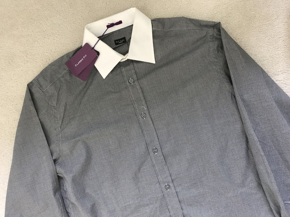 Paul Smith shirt  LONDON LS Shirt  contrast collar Size 15.5 / 39  p2p 19.5"