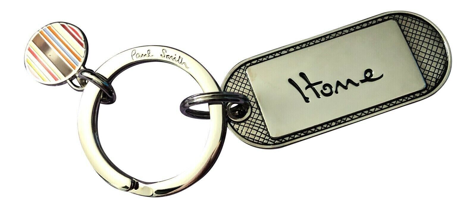 Paul Smith  Keyring Silver Metal Keyring engraved HOME