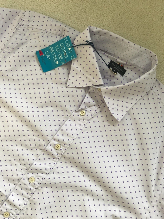 Paul Smith Shirt Purple Dot Short Sleeve Shirt   - L -  p2p 21"