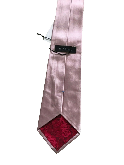 PAUL SMITH Silk TIE Plain Pink Red Floral Lining  9cm