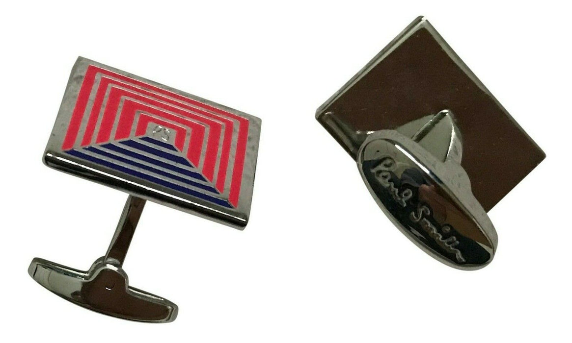 Paul Smith Cufflinks Red  Blue Square Optical