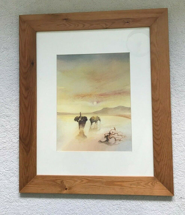 Elephants Picture in Pine Frame ART