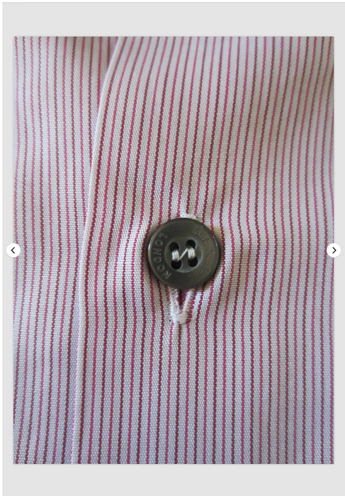 Paul Smith Shirt Formal LS SLIM  Shirt Feint Red Stripe  - Size 16.5 / 42