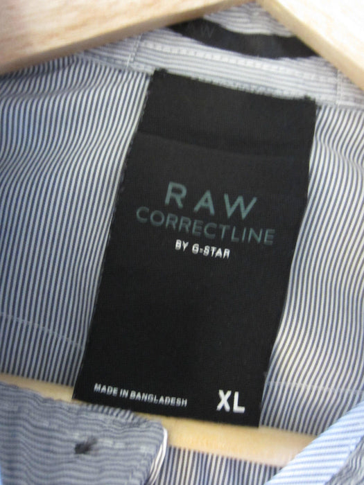 Mens G-Star Shirt | Tailor Shirt L/S RAW Blue/white feint stripe