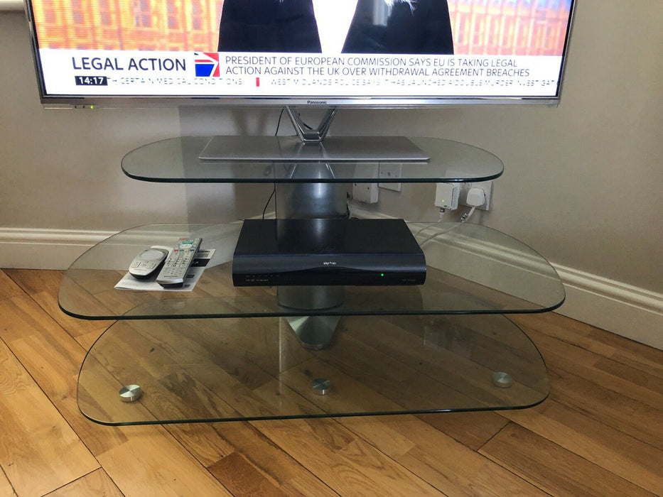 3 piece OVAL glass TV stand RRP £355