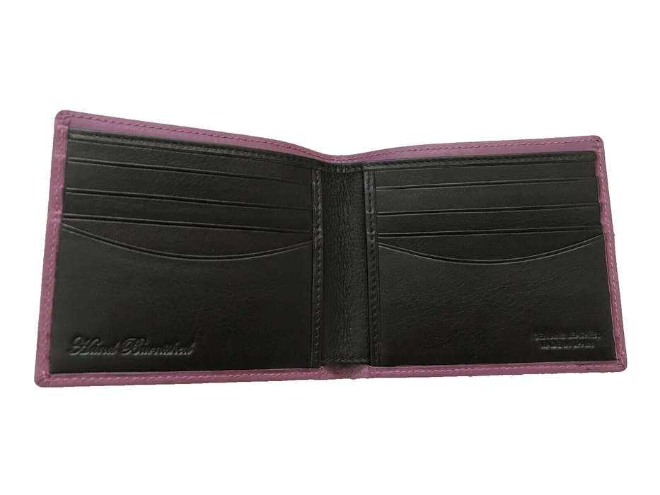 Paul Smith Boxed Wallet 8 Card Slots Burnished Plum Calf Leather  Brown Interior