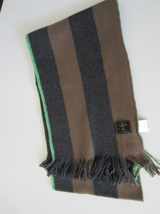 Paul Smith Scarf  Jeans Grey  Brown Striped scarf 100% Cotton