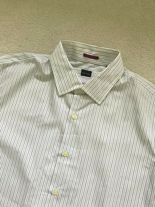 Paul Smith Shirt LONDON fine stripe LS Shirt  Size 16.5 / 42  p2p 22.5"