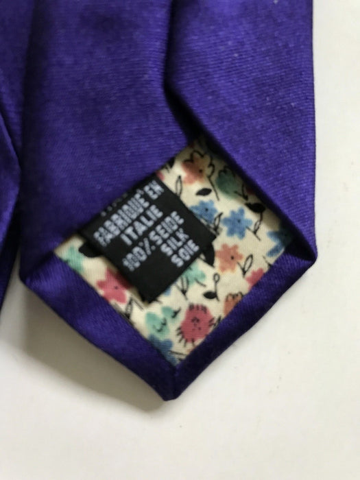 PAUL SMITH Silk Tie Purple Polka Dot Tie 8 cm