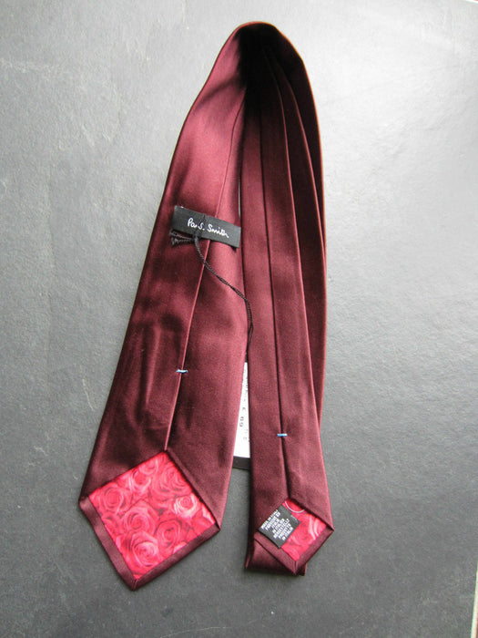 PAUL SMITH Silk TIE BURGUNDY Red Rose Lining 9cm width