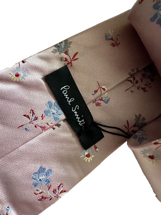 Paul Smith Silk Tie   Pink Floral Classic Tie