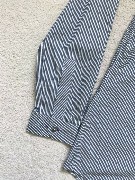 Paul Smith Shirt LONDON LS Shirt grey stripe Size 16.5 / 42  p2p 22" SLIM  fit