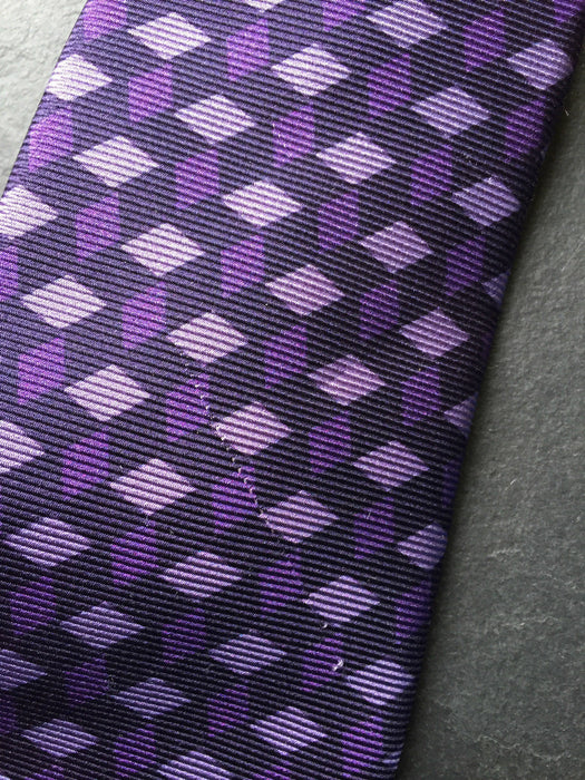 PAUL SMITH Silk TIE Purple  Patterned - Polka Lining - 9cm