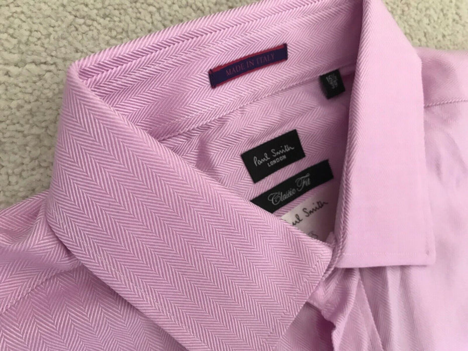 Paul Smith LONDON  Double Cuff Pink Classic Fit LS Shirt 15.5 / 39