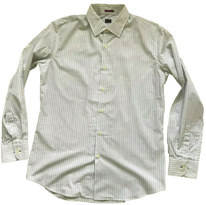 Paul Smith Shirt LONDON fine stripe LS Shirt  Size 16.5 / 42  p2p 22.5"