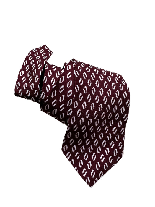 PAUL SMITH Silk Tie  100% Silk Red Pattern TIE 8cm