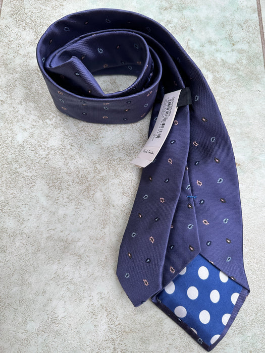 PAUL SMITH Silk Tie Blue TIE 8cm