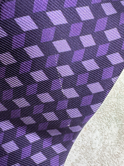 PAUL SMITH Silk TIE Purple  Patterned - Polka Lining - 9cm - DEFECT