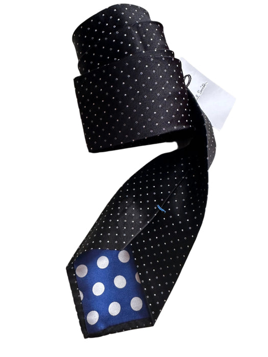 PAUL SMITH Silk TIE Black with pattern Polka Lining 8cm