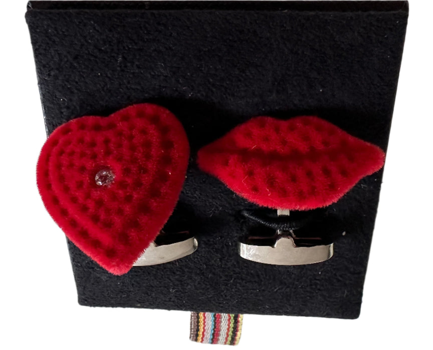 Paul Smith Cufflinks  RED Lips & Heart