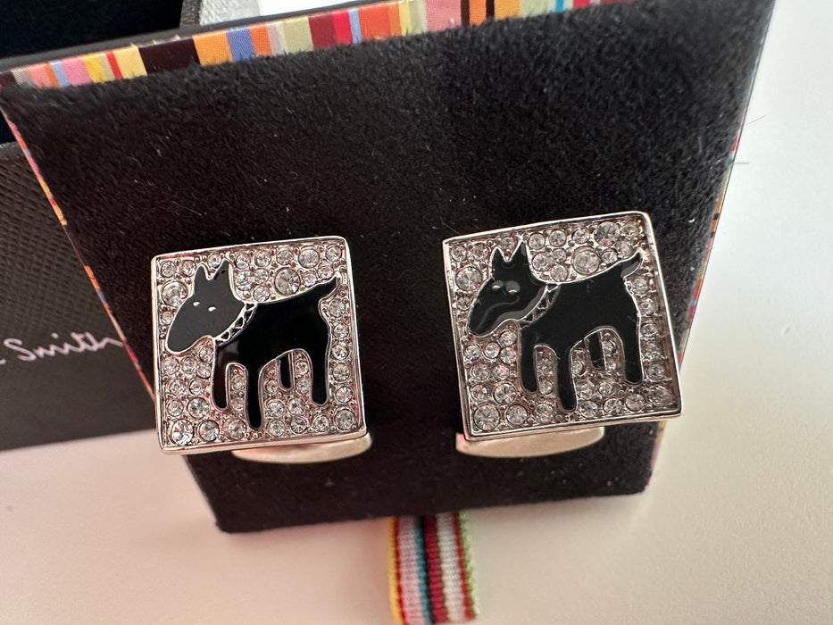 Paul Smith Cufflinks Square Crystal Doberman Dog