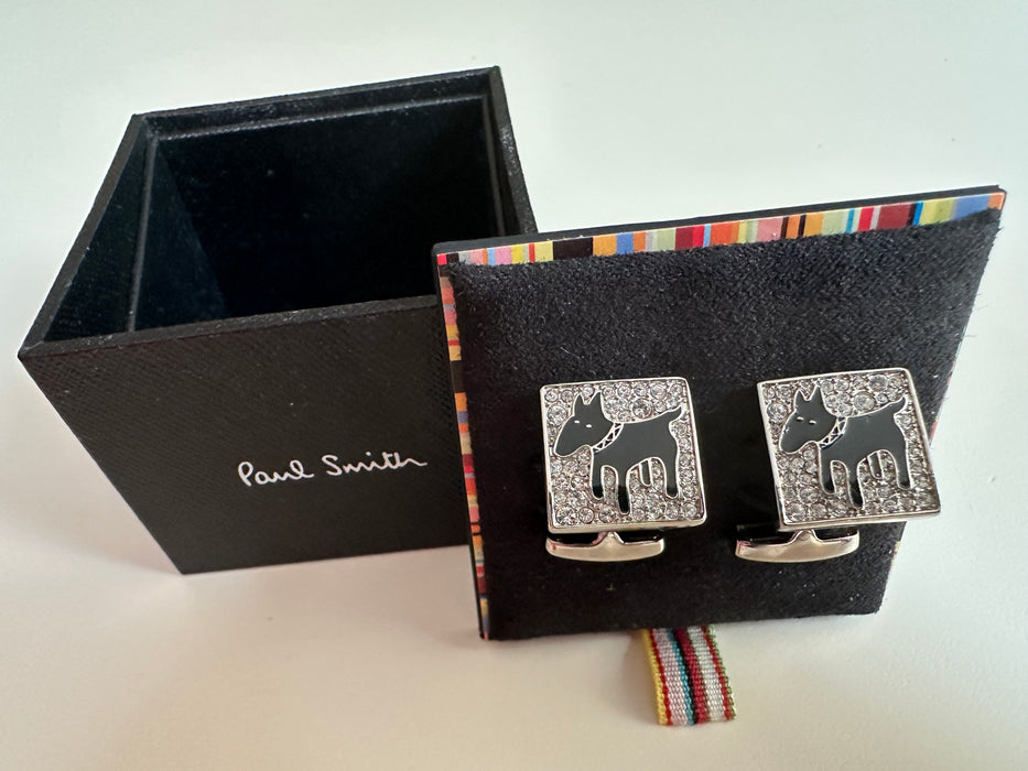 Paul Smith Cufflinks Square Crystal Doberman Dog