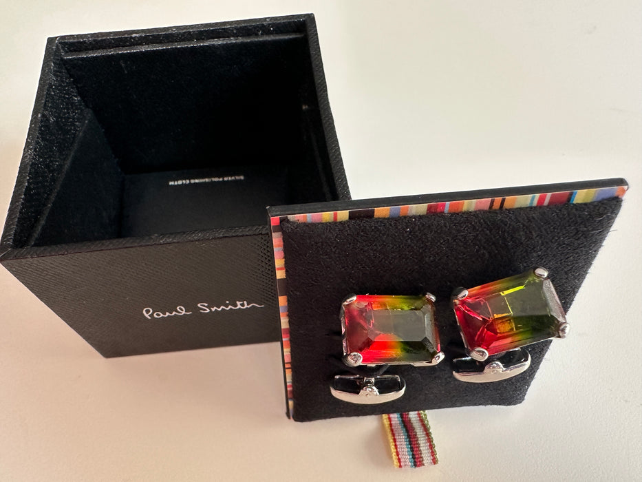 Paul Smith cufflinks Green Amber Red Light Refracting Cufflinks