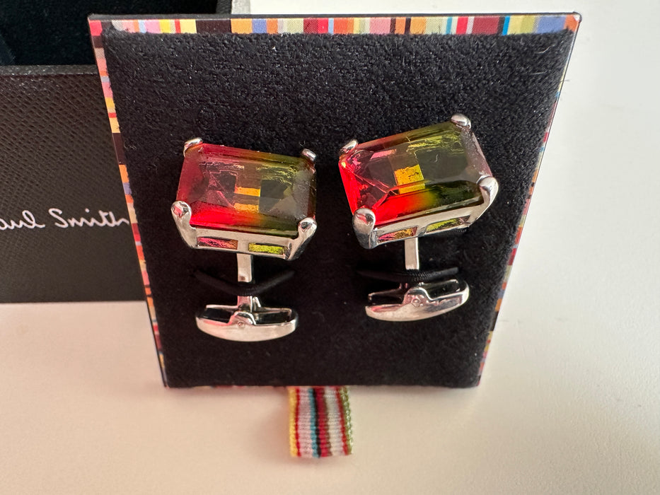 Paul Smith cufflinks Green Amber Red Light Refracting Cufflinks