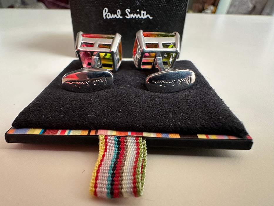 Paul Smith cufflinks Green Amber Red Light Refracting Cufflinks