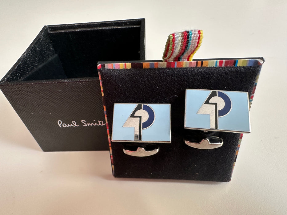 40 Forty birthday Blue Oblong "40" cufflinks Paul Smith