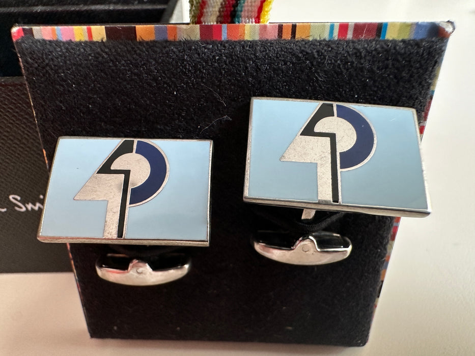 40 Forty birthday Blue Oblong "40" cufflinks Paul Smith