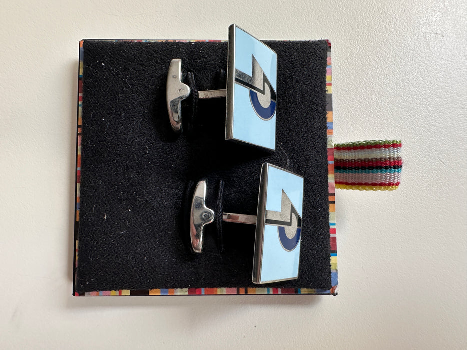 40 Forty birthday Blue Oblong "40" cufflinks Paul Smith