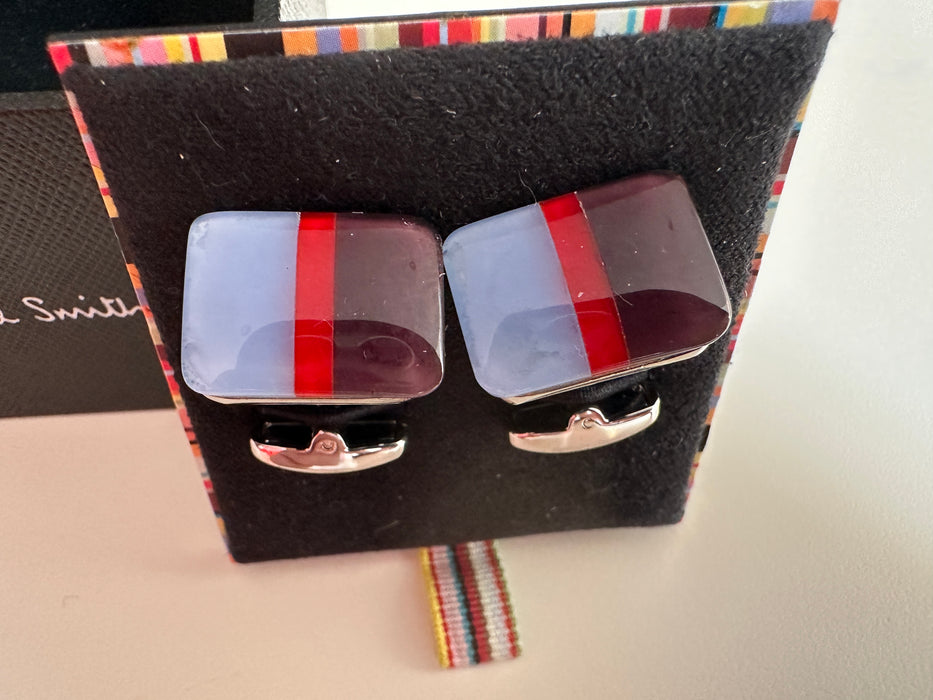 Paul Smith Cufflinks 3 stripe glazed.