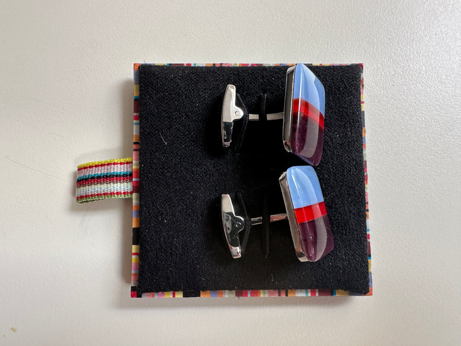 Paul Smith Cufflinks 3 stripe glazed.