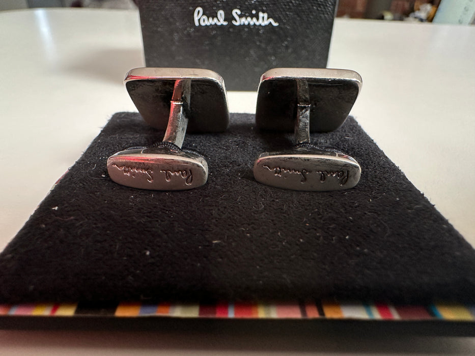 Paul Smith Cufflinks Red  blue pink horizontal stripe Cufflinks