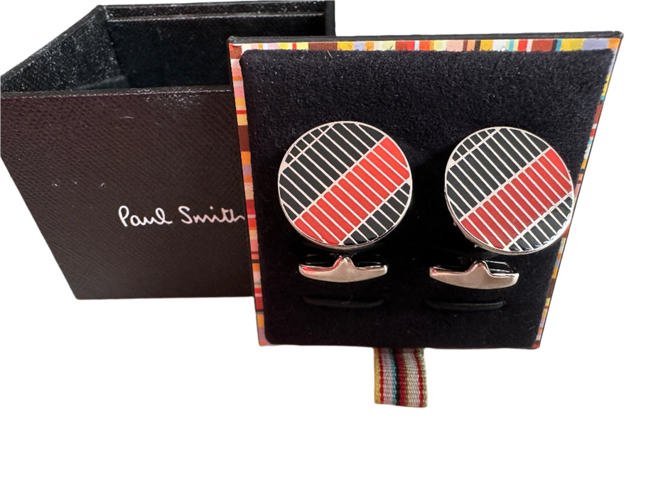 Red Blue Cufflinks Stripe Patterned cufflinks Paul Smith