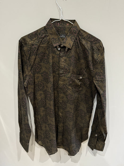 Paul Smith PS Long Sleeve Shirt | Brown Paisley | Size M | RARE