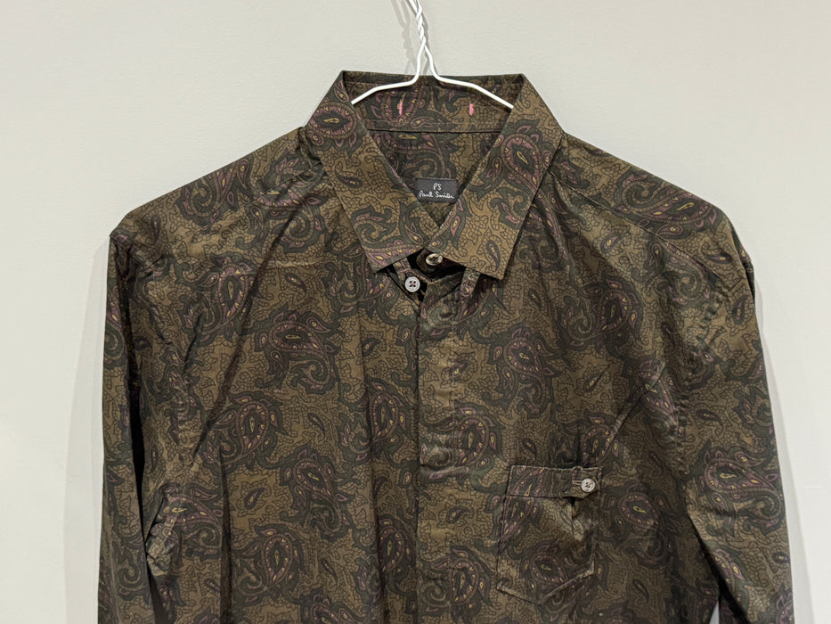 Paul Smith PS Long Sleeve Shirt | Brown Paisley | Size M | RARE