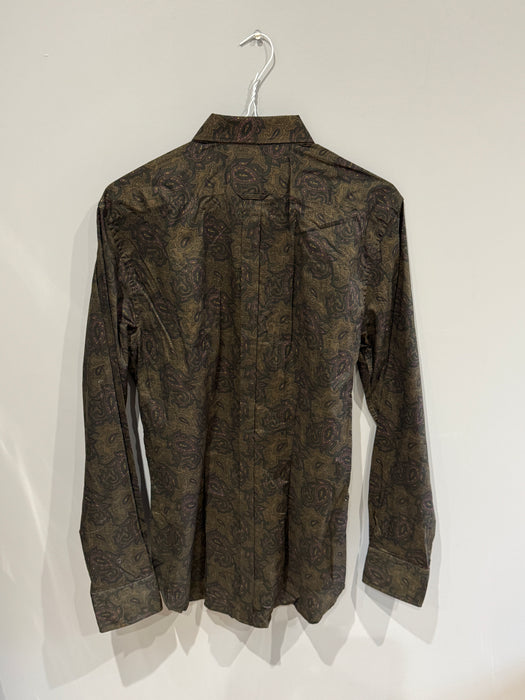 Paul Smith PS Long Sleeve Shirt | Brown Paisley | Size M | RARE