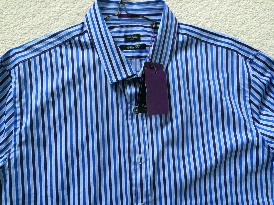 Paul Smith Shirt LONDON LS Shirt SLIM fit Size 17 / 43  p2p 22.5"