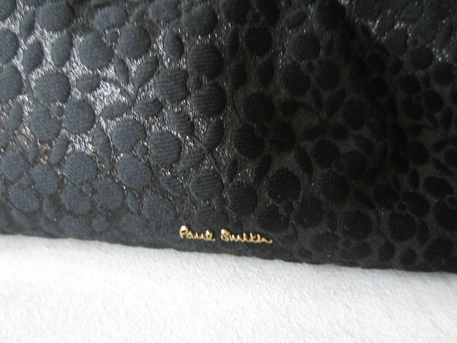 Paul Smith Black Textured Pattern Shoulder Bag Elegant Vintage Design Puffy Bag