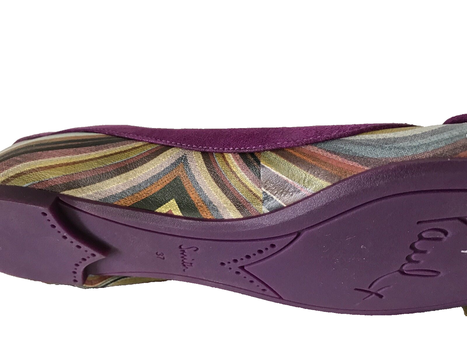 Paul Smith shoes RARE Swirl Leather insert Women flat Shoes Size  UK 4 EU 37