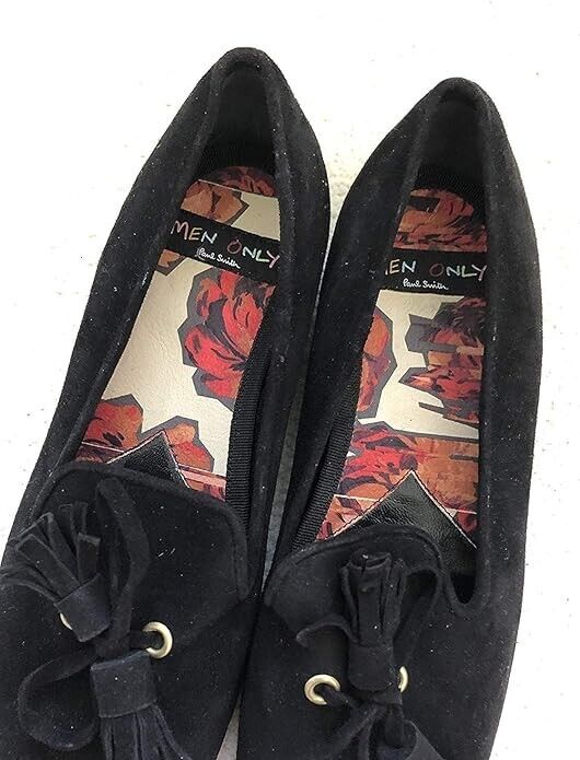 Paul Smith Shoes Ladies Black Molly Suede Tasseled Loafer Shoes Size UK 4 EU 37