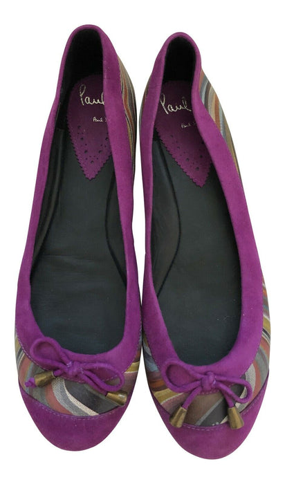 Paul Smith shoes RARE Swirl Leather insert Women flat Shoes Size  UK 4 EU 37