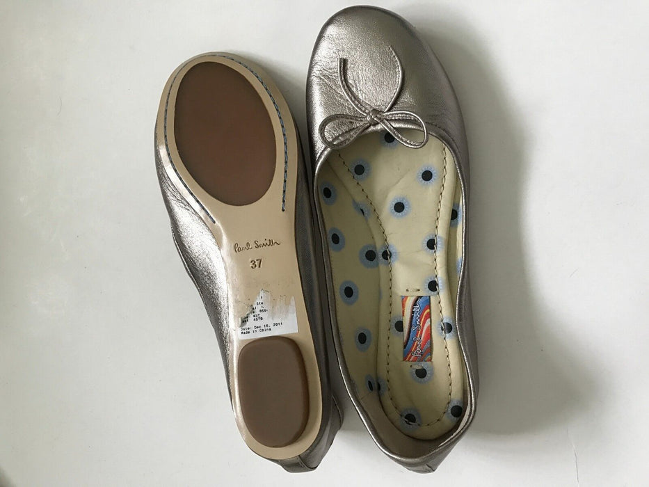 Paul Smith Shoes  Silver Laced Women flat Shoes Size  UK4 EU37