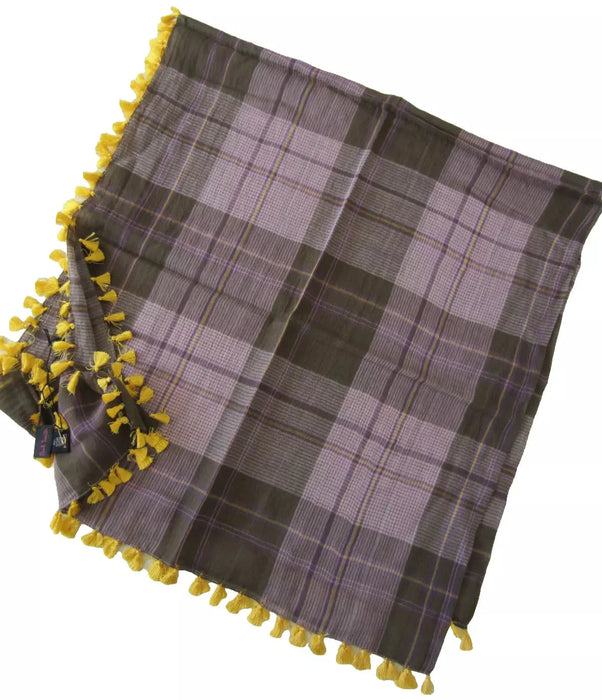 Paul Smith  scarf  100x100cm square, yellow tassles - BNWT